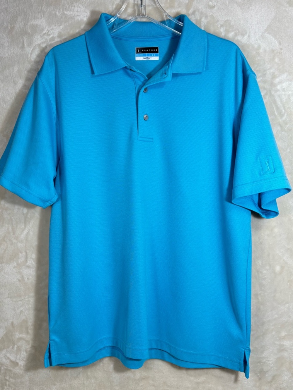 PGA Tour Men’s Bright Turquoise Polo Golf Shirt
